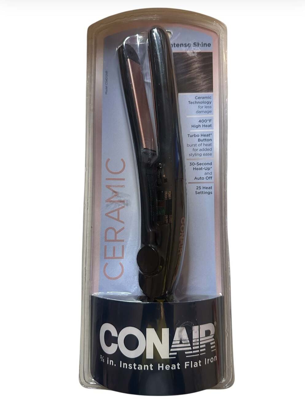 Conair 3/4-inch Instant Heat Ceramic Flat Iron Model CS4DGNR